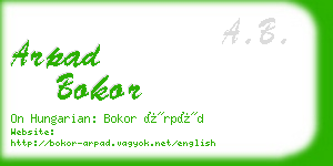 arpad bokor business card